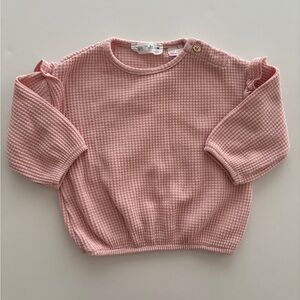 Zara Baby Pink Waffle Knit Top 3-6m